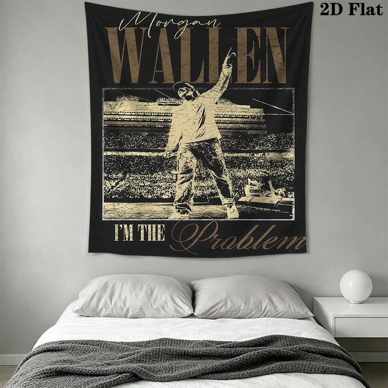 1PC Morgan Wallen Wall Hanging Printed Fabric Blanket Decorative Tapestries for Bedroom Living Room Home Decor