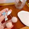 Japanese & Korean Cute Asymmetrical Bunny & Cloud Earrings with Butterfly Charms - Colorful Cartoon Design for Women