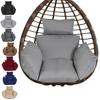 Egg Chair Cushion Swing Chair Cushion with Headrest Washable Hanging Basket Seat Cushion Replacement for Patio Garden Egg Chair