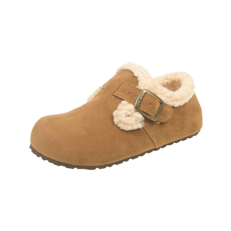 Rimocy Women's Warm Lambswool Cotton Shoes Thick Plush Comfortable Winter Shoes For Women 2024 Faux Suede Hook Loop Snow Boots