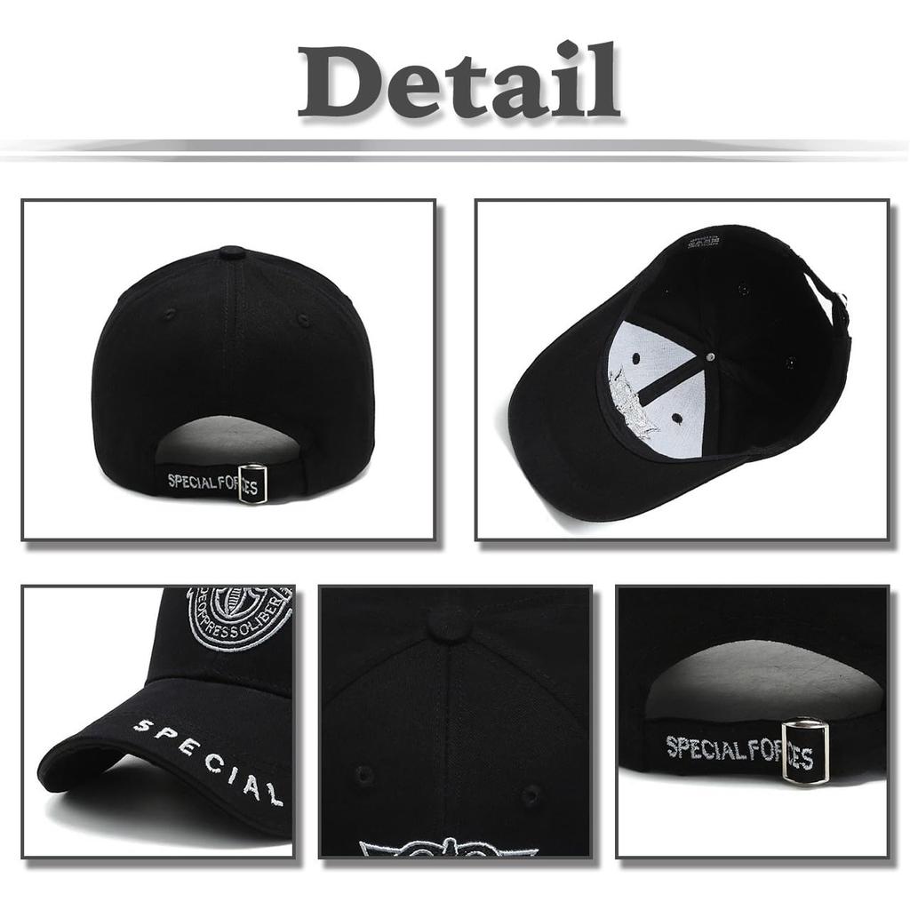 Кепка с английским логотипом White Fang CA900 для мужчин, идеально подходящая для активного отдыха и рыбалки (Полностью черный) Женщины, Активности, Пеший туризм, Ходьба,