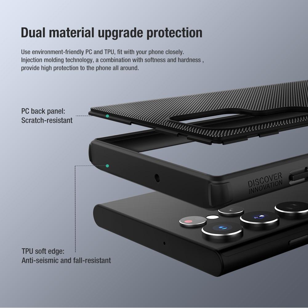 NILLKIN Чехол Super Frosted Shield Pro для Samsung Galaxy S22 Ultra, противоударный чехол с защитой от отпечатков пальцев