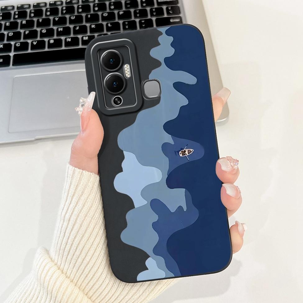 For Infinix Hot 12 Play Case Silicone Cute Fashion Butterfly Love Painted For Cover Inifnix Hot 12 Play Phone Case X6816 X6816C