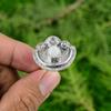 Round Rainbow Moonstone Stone 925 Silver Handmade Birthday Flower Statement Ring