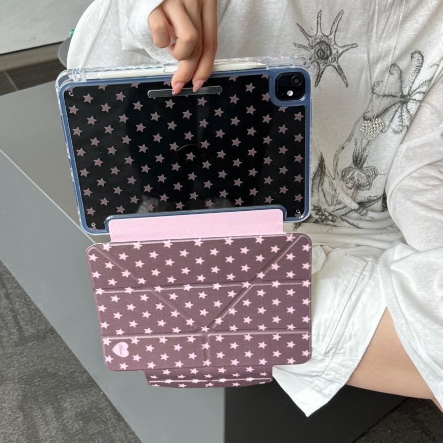 Buckle iPad Pro Case: Four-Color Star Design for 2025/2021 Versions