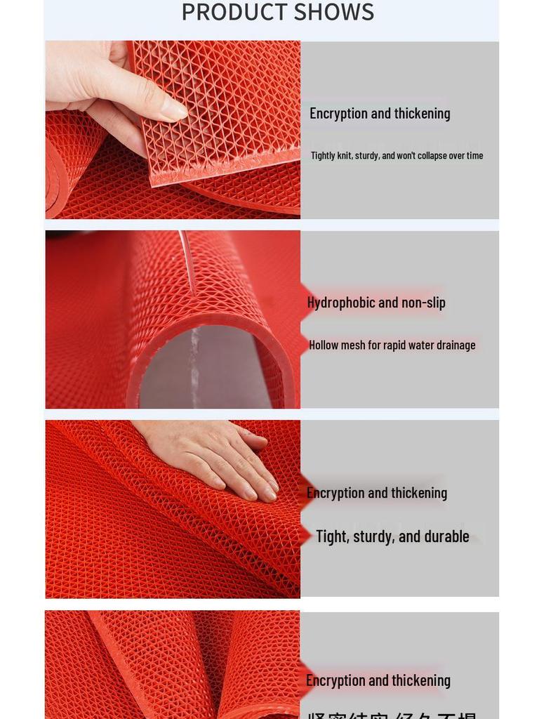 Нескользящий Водонепроницаемый Коврик для Входа в Ванную - Утолщенный ПВХ, Полая Конструкция
