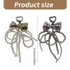 Elegant Pearl Bowknot Keychain Pendant Keyring Heart Charm Lovely Hanging Decorations for Purse Bag Backpack Handbag