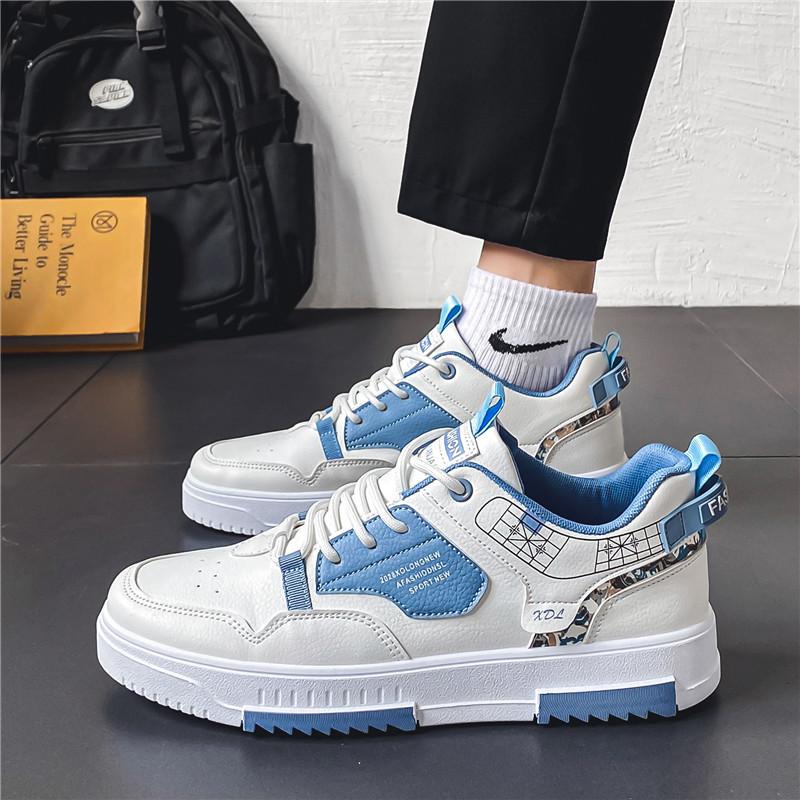 Men's New Summer Breathable Sports Shoes Fashion Shoes Men's PU Leather Casual Fashion Board Shoes D398