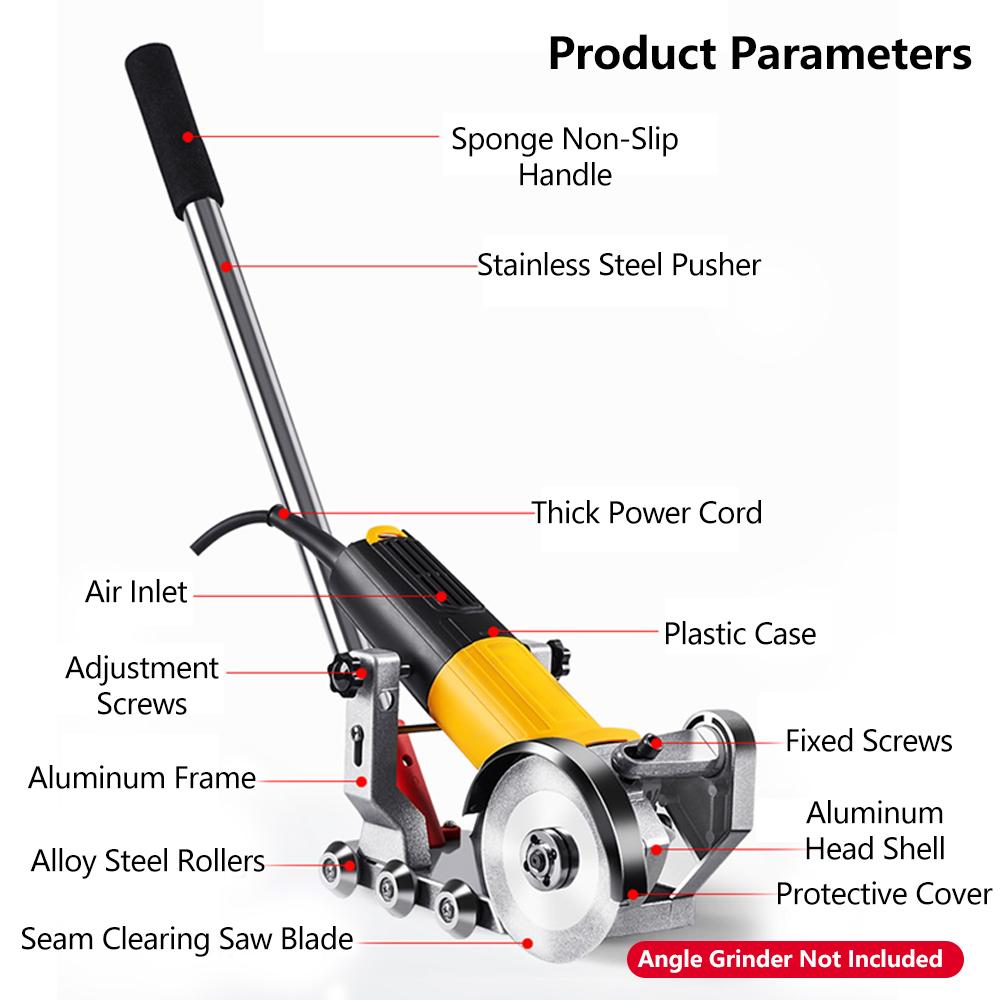 Прозрачный кронштейн для машины для заделки швов Угловая шлифовальная машина Модернизированный набор инструментов Плитка Напольная плитка Очистка щелей с прорезями