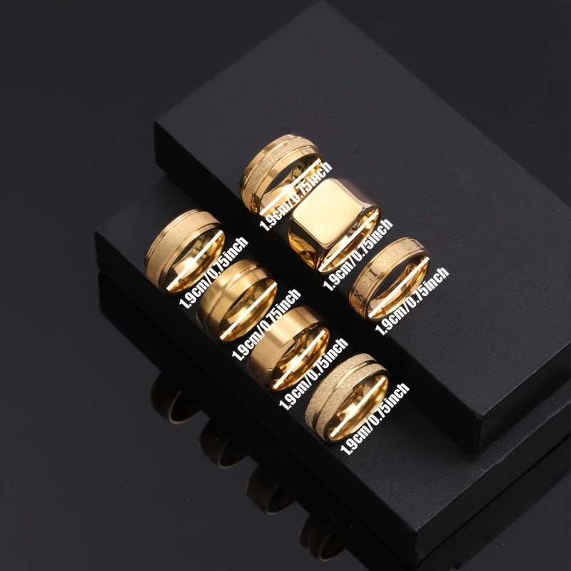 Новое кольцо из титановой стали, литое, трехмерное, мужское кольцо, простое, с позолотой 18 карат, набор украшений из нержавеющей стали, фабрика