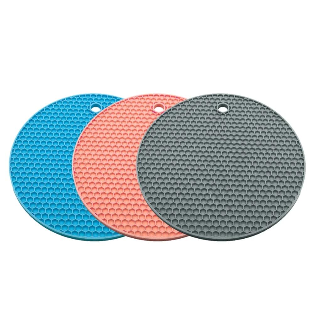 Silicone Honeycomb Heat Insulation Pad Heat Insulation Anti Slip Placemats Circular Waterproof Pad Kitchen Accessories
