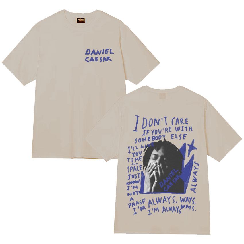 Daniel Caesar Never Enough Always Графическая футболка Мужская Женская Одежда Хип-Хоп Мода Повседневная Футболки с коротким рукавом Хлопковая Футболка