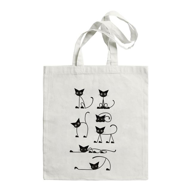 Женская сумка для покупок, милая черная забавная большая сумка с котом, складная сумка для покупок, дизайнерские сумки, сумка для покупок большой емкости с принтом