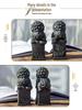 Chinese Cast Iron Stone Lion Desktop Ornament: Cultural Craft for Wealth and Protection.