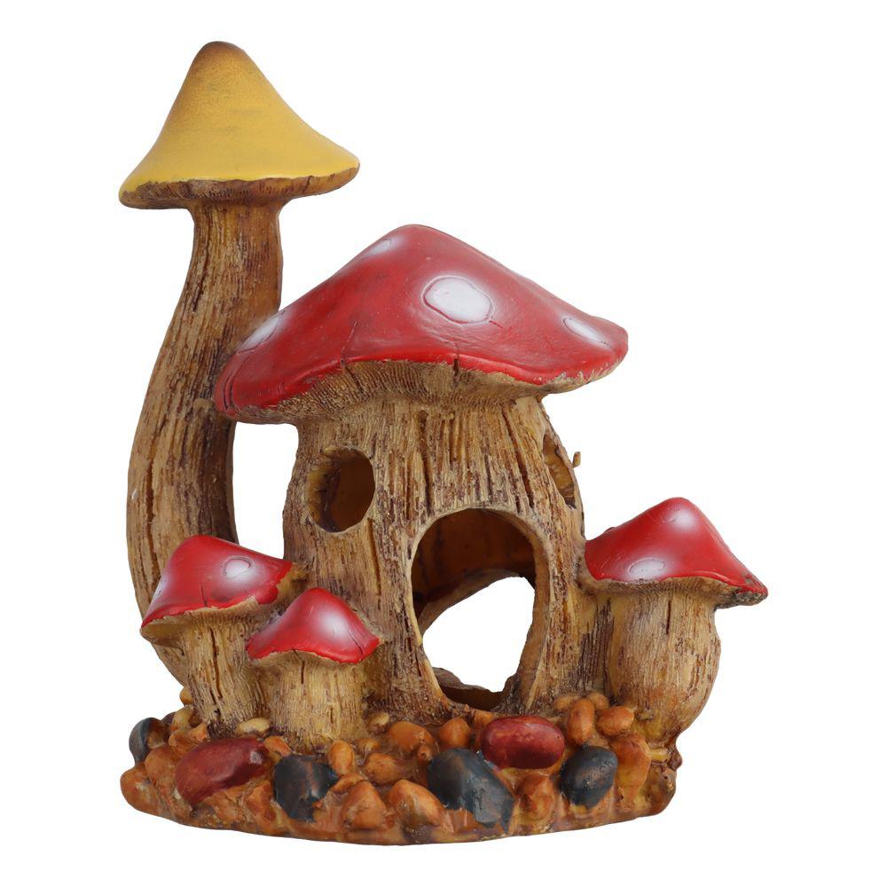 Многоцветный Грибной Домик Аквариумные Декорации Смола Аквариумная Декорация Смола Ракушечный Домик