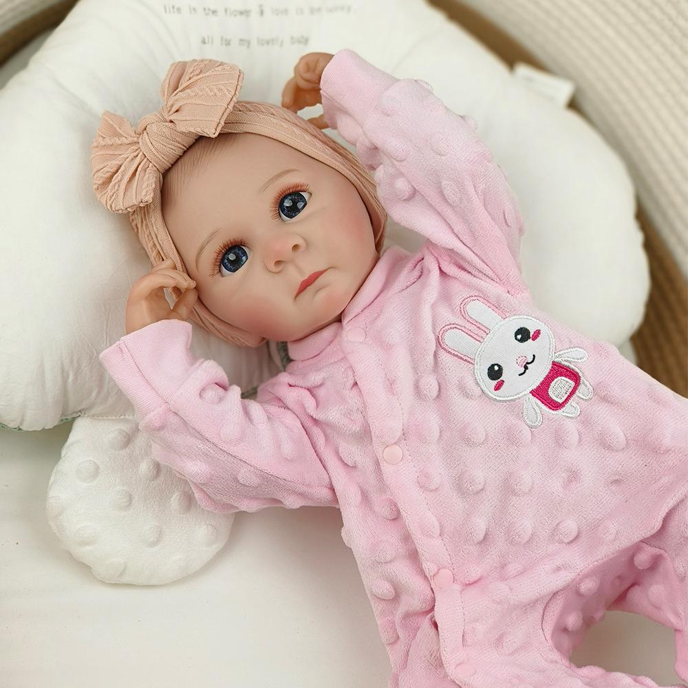18 Inch Bettie Reborn Baby Girl Doll Full Silicone Body Can Bath Newborn Babies Doll Hand-draw Hair Lifelike Baby Doll Toy Kid's Holiday Surprise Gift