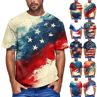 Летняя мужская популярная футболка с круглым вырезом и коротким рукавом с принтом