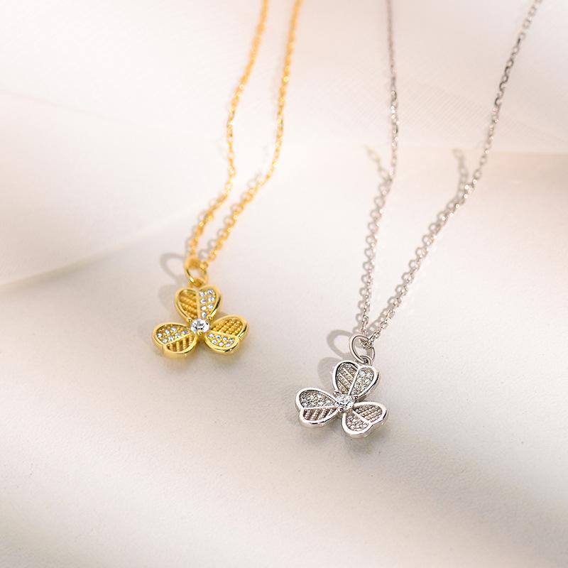 Ожерелье Клевер с Нишевым Дизайном, Универсальное, Высококлассное, Свежее и Счастливое Ожерелье-Цепочка на Ключицу с Клевером