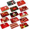 Floor Mat Christmas Theme Pattern Non Slip Flannel Front Door Entrance Mat Home
