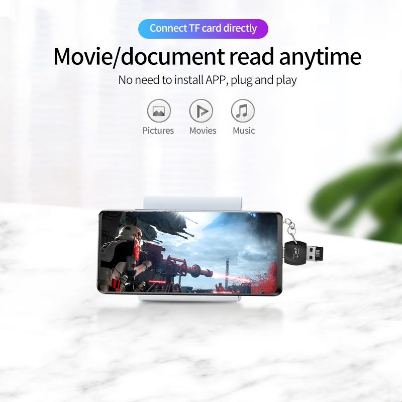 HdoorLink 2 в 1 USB C TF-кардридер Универсальный Type-C OTG высокоскоростной мини-адаптер USB 2.0 для ноутбука, ПК, мобильного телефона