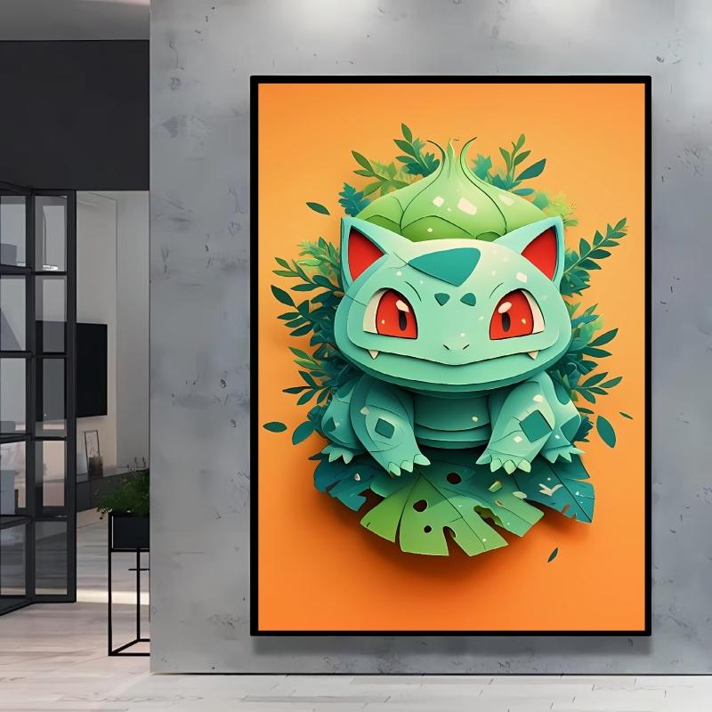 Japanese Anime Canvas Paintings Pikachu Poster Cartoon Character Picture Bright and Clear Colors High Quality Home Decor