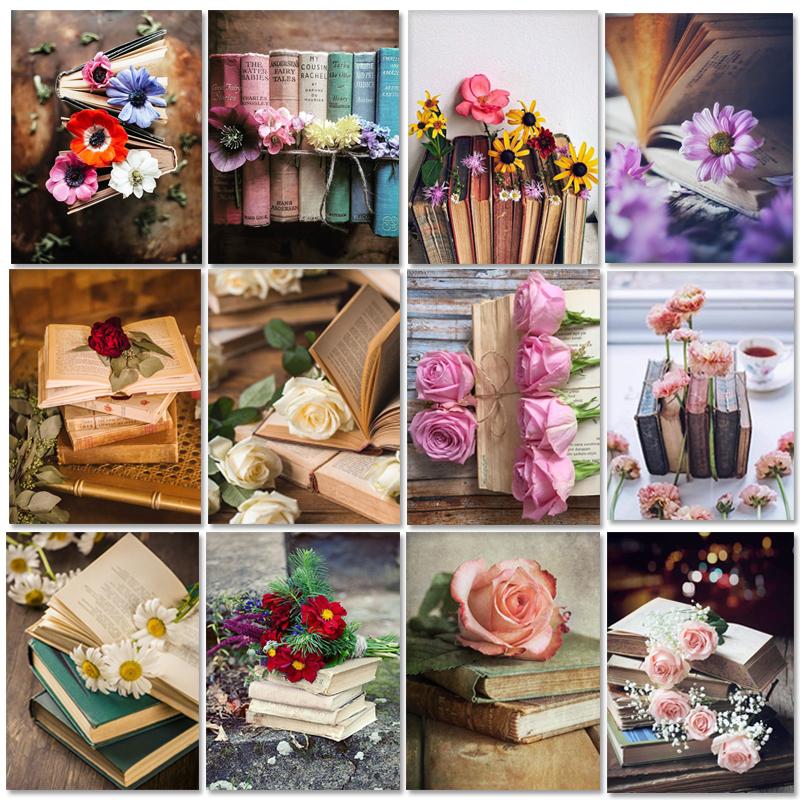 5D DIY Diamond Painting Magic Book Flowers Diamond Embroidery Cross Stitch Kit Full Rhinestone Mosaic Home Decor