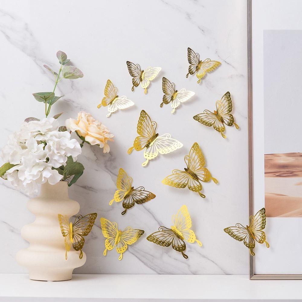 12pcs 3D Butterfly Wallpaper Self Adhesive Decal New Butterfly Wall Stickers Festival Decoration