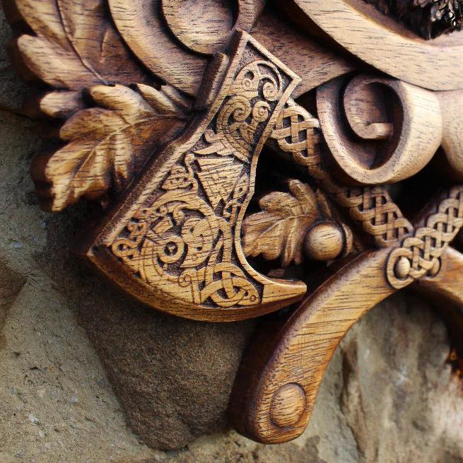 Статуэтка Настенная панель Серия Викинг Яростный медведь Домашние ремесла Декоративное украшение Подвеска