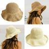 Соломенная шляпа с защитой от ультрафиолета, плетеная солнцезащитная кепка, модная пляжная шляпа для путешествий на свежем воздухе, модный образ