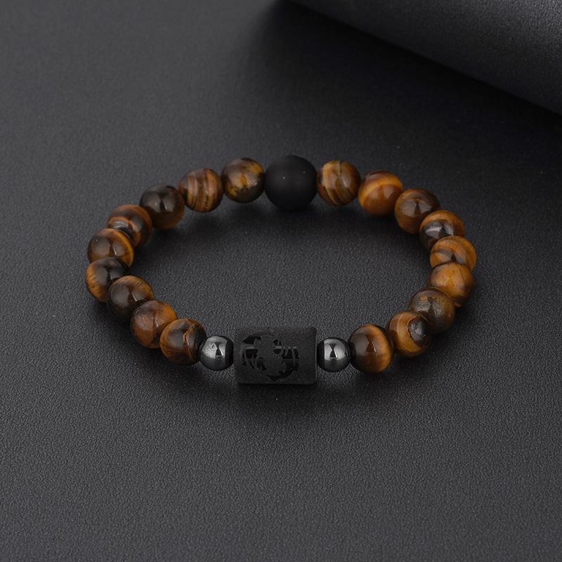 12 знаков зодиака Созвездие Браслет-шарм Мужской Женский Многослойный Браслет из тигрового глаза Подарок на дружбу Стрелец Водолей Лев