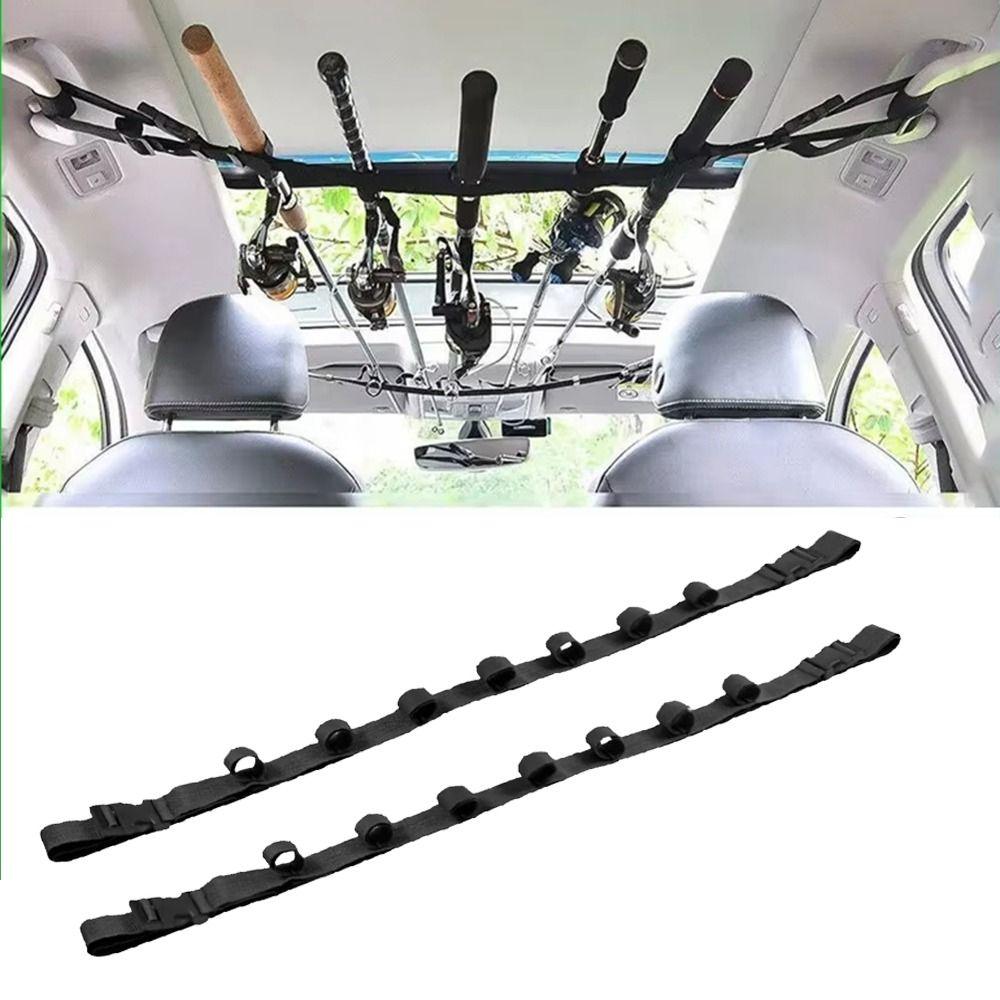 2Pcs 7 Rod Capacity Car Fishing Rod Holder Adjustable Car Fishing Pole Carrier Rear Seats