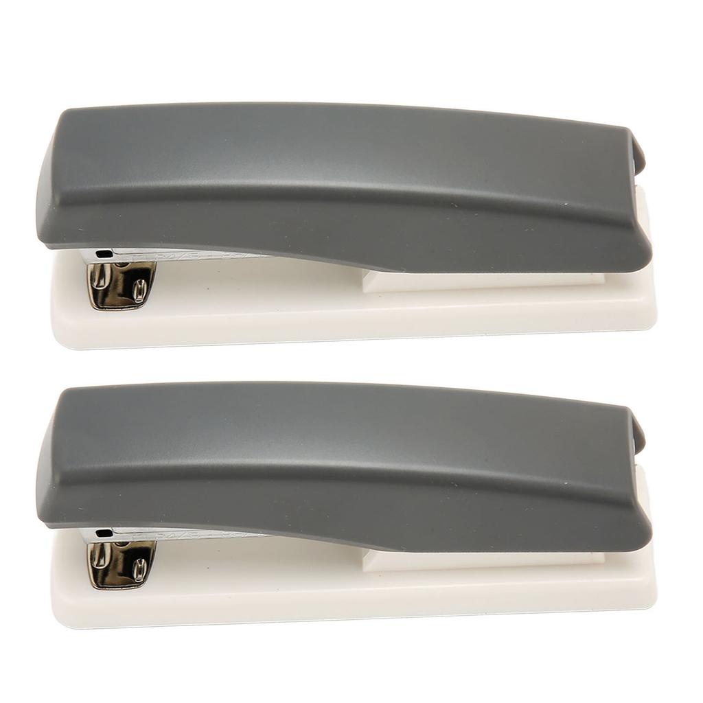 2PCS Office Stapler Prevent Slip Portable Stable Durable Ergonomic School Stapler for Students Grey