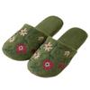 Sybilla Flower Garden Size M Floral Senko 49026 Slippers, (Approx. 22-24cm), Green, Print, Washable, Stylish, Cute,
