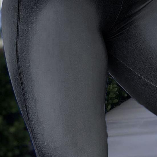 Брюки для йоги Высокая ткань Утягивающая текстура Брюки для упражнений Универсальная посадка Имитация джинсовой ткани Талия на резинке