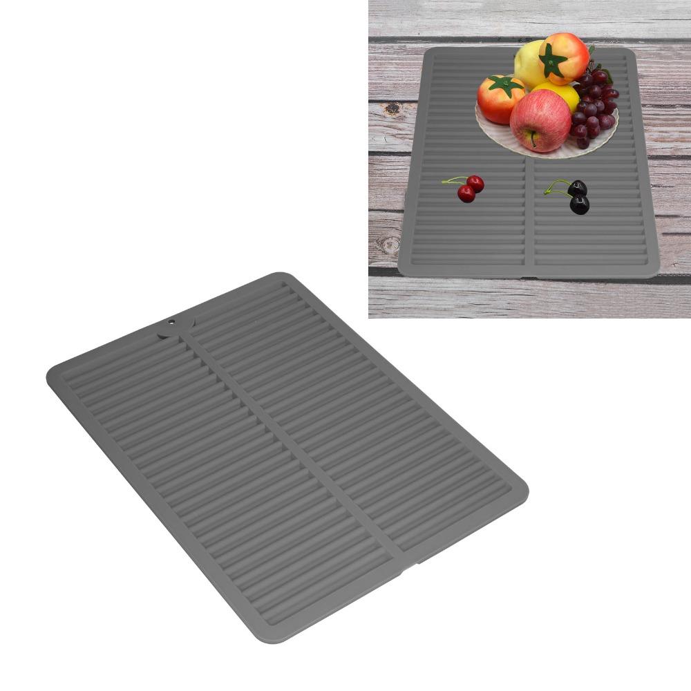 Matte Non-slip Heat Resistant Trivet Food Grade Silicone Water Draining Pad Anti-scald Mat Kitchen
