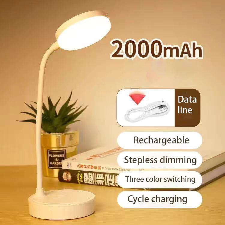 LED Desk Lamp 3 Levels Dimmable USB Rechargeable Battery Powered Portable Touch Table Light Eye Protection For Bedroom Bedside
