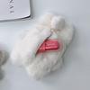 AS KNOW AS Plus (ASKNOW AS PLUS) ZY8576  Souffle Key Ring Pouch, Rabbit, Size F, Ivory and White. Fluffy and Fluffy Plush Toy. Cute Pouch for Small