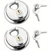 Disc Locks, Heavy Duty Steel Keyed Padlock Disc Storage Locks for Storage Unit, Moving Trailers, Shed, Fence