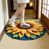 Коврик для пола большого размера, нескользящая основа, плюшевый ковер, 3D дизайн подсолнуха, придверный коврик, украшение для гостиной, ванной комнаты, кухни