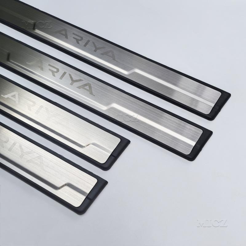 For Nissan ARIYA Accessory Stainless Chrome Car Door Sill Kick Plate Guard Pedal Protector Styling