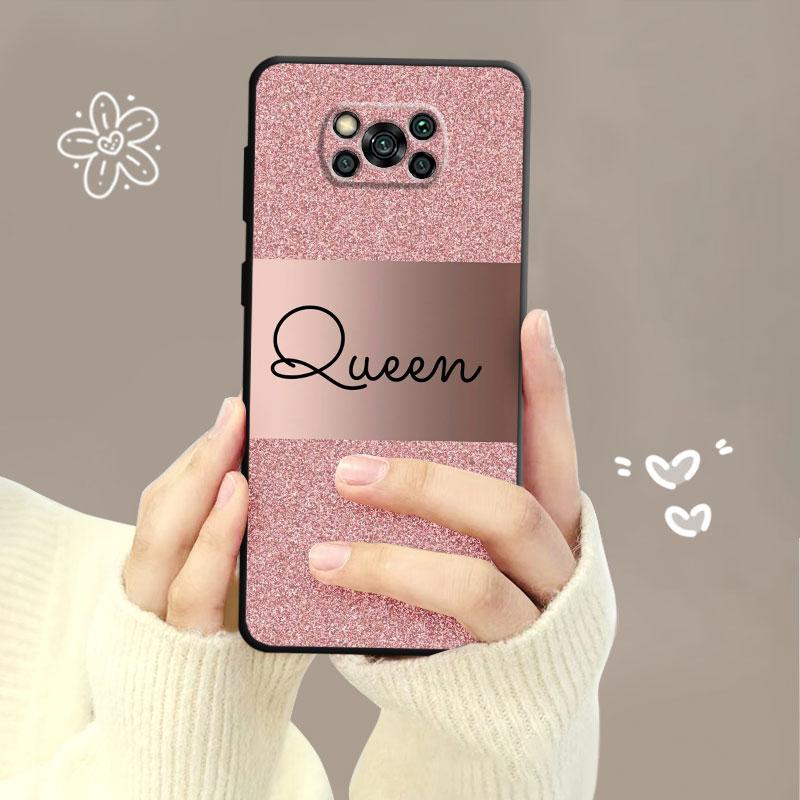 Чехол для Xiaomi Poco X3 Nfc X4pro M3 C40 для Mi 12 11 10 10t 8 Note10 Lite 11ultra 11t Pro F1 розовое золото розовая королева принцесса