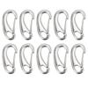 10pcs 50mm Heavy Duty Snap Rope Hook Stainless Steel Spring Snap Hook Clip Marine Grade Carabiner