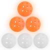 PATIKIL Glow In the Dark Pickleball 40 Holes Glow In the Dark Pickleball Set of 6 Outdoor Pickleball Balls with Mesh Bag for Indoor and Outdoor Orange