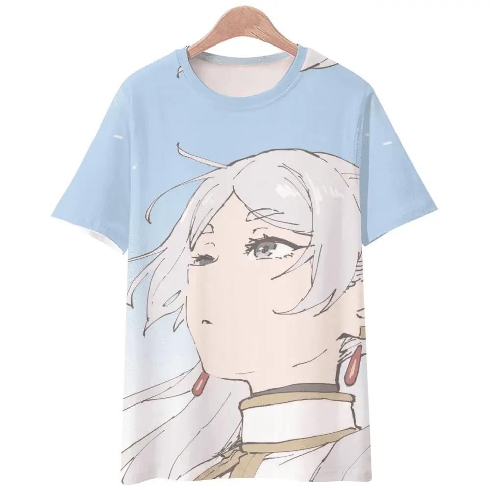 Anime T-Shirts Sousou No Frieren Tshirt 3D Print Streetwear Men Women Fashion Oversized Short Sleeve T Shirt Girls Tees Clothing