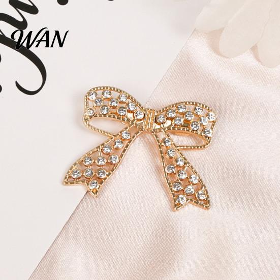 Oxidation-proof Pin Bowknot Design Brooch for Women, Faux Pearl Rhinestones Inlaid Lapel Jewelry Pin, Versatile Accessory Sweaters Collars Hats