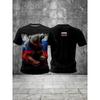 Summer Round Neck 3D Russian Flag Print Patriotic Top Fashionable Casual Short Sleeved Men's T-shirts