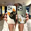 Цветной чехол для телефона для iPhone 17 16E 16 11 15 14 Pro MAX 12 13 MINI 7 8 Plus XR SE Посеребренный IMD чехол Милый кот Играющий Забавно