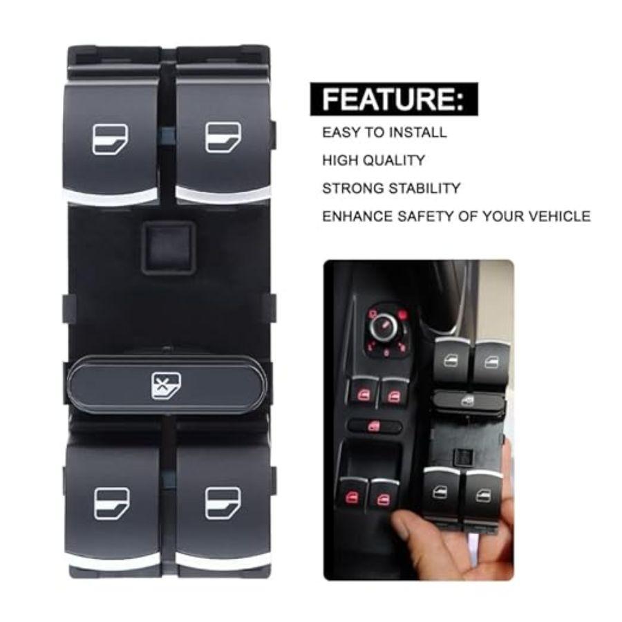 Driver Side Master Power Window Control Switch for 2005-2013 CC Golf Jetta Passa