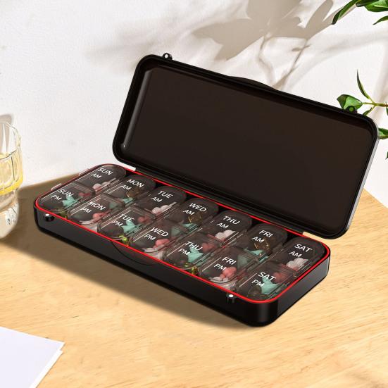 Ящик для хранения таблеток Органайзер для таблеток Не содержит BPA Большая емкость Несколько отделений Влага