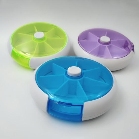 Портативная еженедельная коробка для таблеток, 7 отделений, пыленепроницаемая, влагостойкая, поворотная прозрачная крышка, карманный размер, деловая поездка, путешествия на открытом воздухе